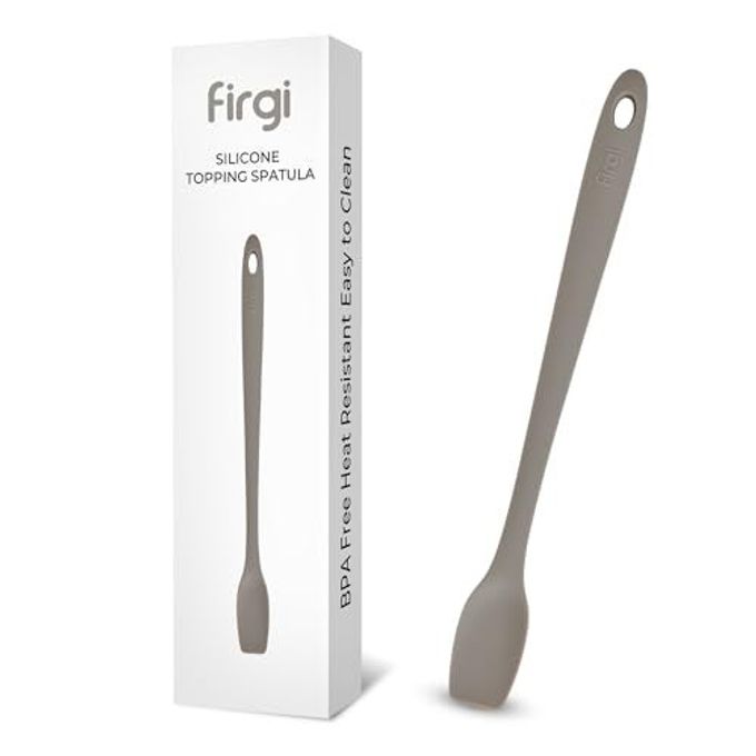 Firgi Platinum Silicone Topping Spatula for Cooking  BPA Free Heat Resistant Cooking Utensils for Non Stick Pans  One-Piece Spoonula for Baking, Mixing & More  Kitchen Scraper 10.7 WarmGray