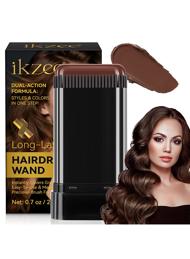 IKZEE Long - Lasting Hairdressing Wand, Disposable Hair Color Stick Advanced Non Irritating and Smudge Proof Formula Quick Root and Sideburn Touch Up Hair Color Stick 02# Light Brown 20g - Image 1