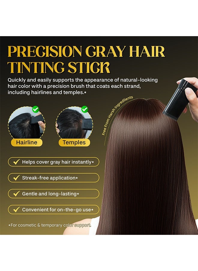 IKZEE Long - Lasting Hairdressing Wand, Disposable Hair Color Stick Advanced Non Irritating and Smudge Proof Formula Quick Root and Sideburn Touch Up Hair Color Stick 02# Light Brown 20g - Image 5