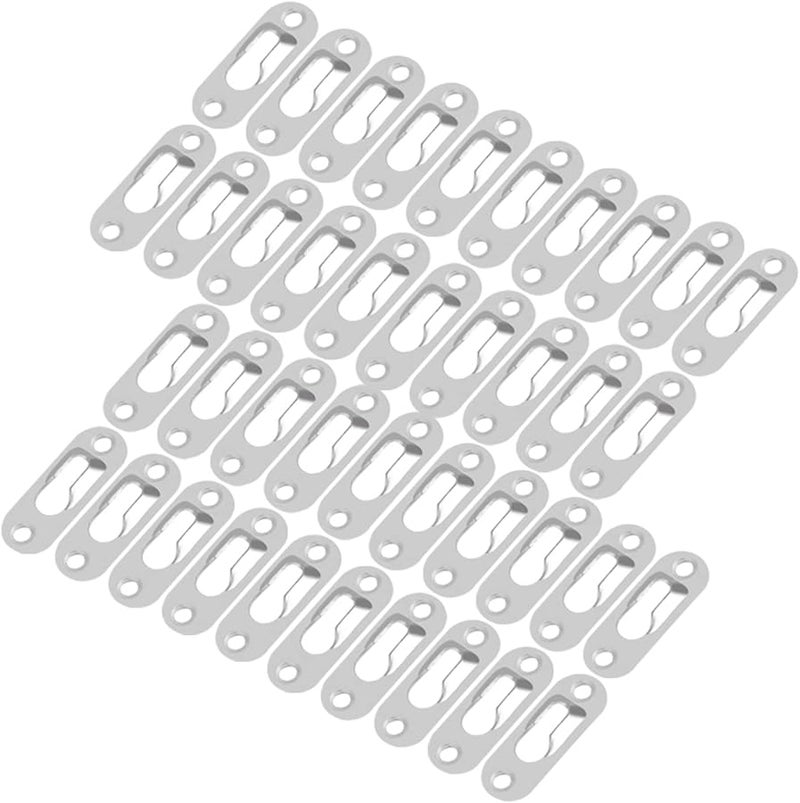 حوامل ثقب المفتاح المعدنية ذات اللون الفضي 40 قطعة مثبتات إطار الصور للتركيب على الحائط - Image 1