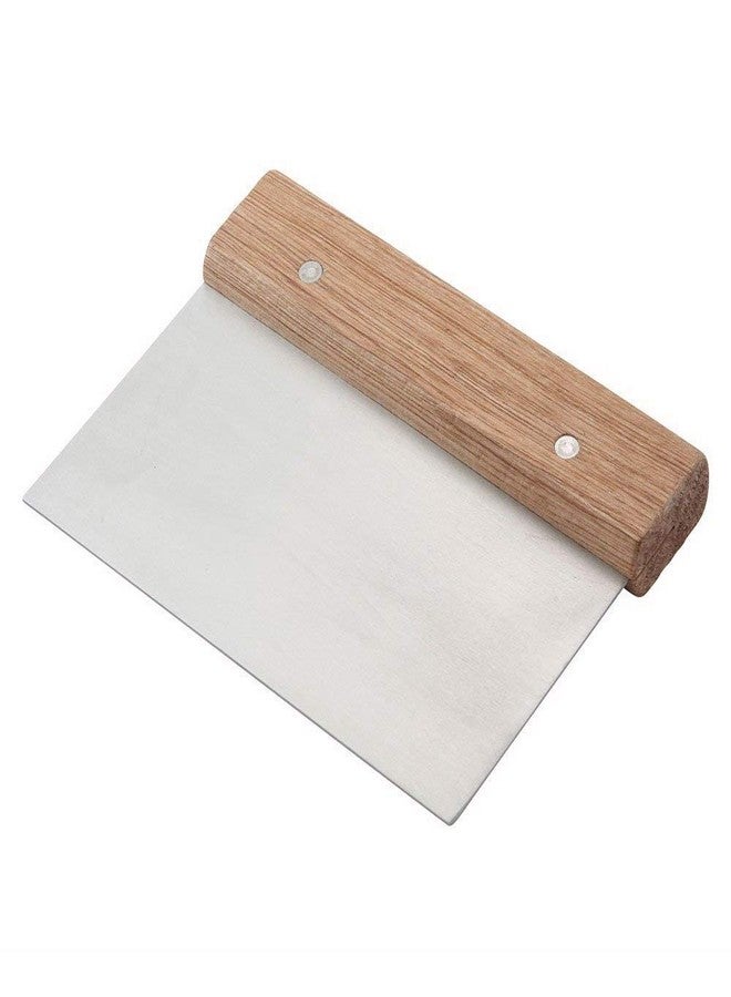 Winware by Winco - Set of 2 Stainless Steel Dough Scraper with Wood Handle - Image 3