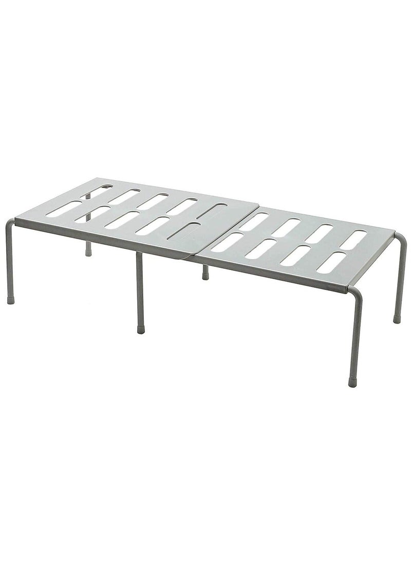 Expandable Kitchen Storage Shelf Rack Stackable Pantry Shelves Kitchen Cabinet Counter Shelf Cupboard Storage Organizer Space Saving for Tableware Seasoning - Image 1