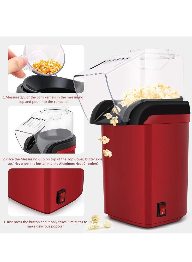 فلوشرينيك آلة صنع الذرة المحمصة الكهربائية الصغيرة، لا تحتاج إلى زيت، وجبة خفيفة صحية ولذيذة للأطفال والبالغين، مثالية لحفلات المنزل والمشاهدة مع العائلة. - Image 3