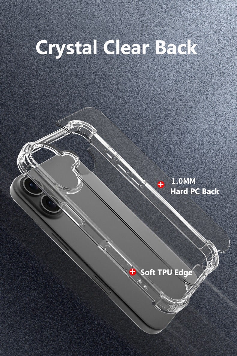 3 in 1 iPhone 17 Protection Pack, Clear Case with Screen Protector&Camera Lens, Transparent Slim Fit Anti-Scratch Soft TPU Edge Hard PC Back Cover with Airbag Corners, Clear ﻿ - view 3
