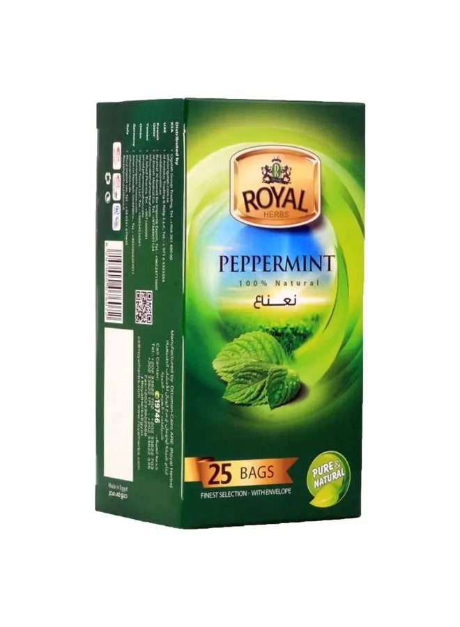 Royal Herbs Pure And 100percent Natural Peppermint Herbal Tea- 25 Bags