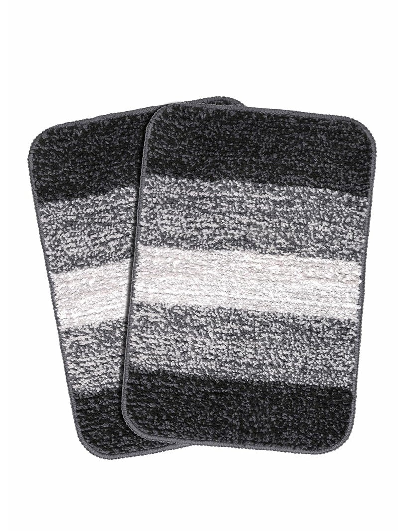 Status Contract Status Microfiber Anti Slip Floor Door Mat in Home Kitchen Office Entrance Mats (38x58 cm) (Black & White) - Image 1