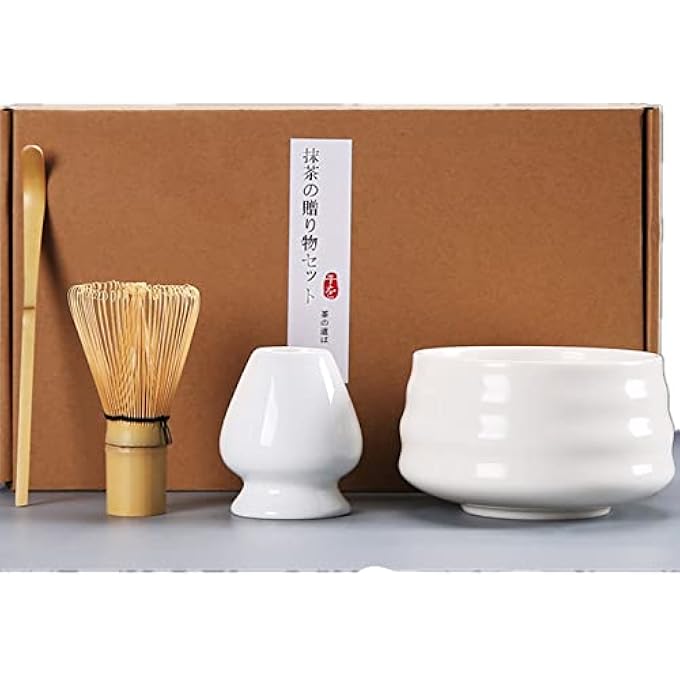 TAME Matcha Tea Set Matcha Ceremony Accessory  Matcha Ceramic Bowl Holder Traditional Scoop The Perfect Set To Prepare A Traditional Cup Of Matcha White - Image 3