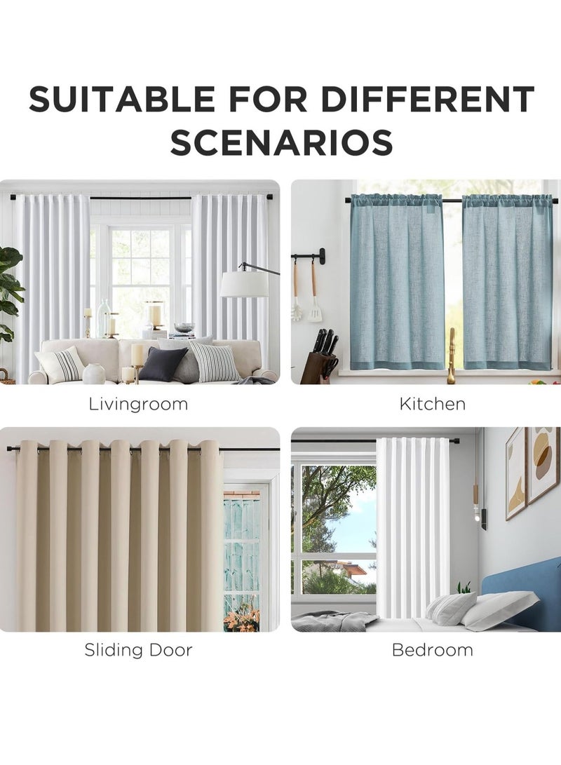 MarlaMall Window Curtain Rod, Adjustable Decorative Outdoor Heavy Duty Curtain Rod for Patio, Bedroom, Sliding Glass Door, Outdoor, Deck, 48-84 Inch (Approx. 121.92-213.36 cm), Black2 - Image 2