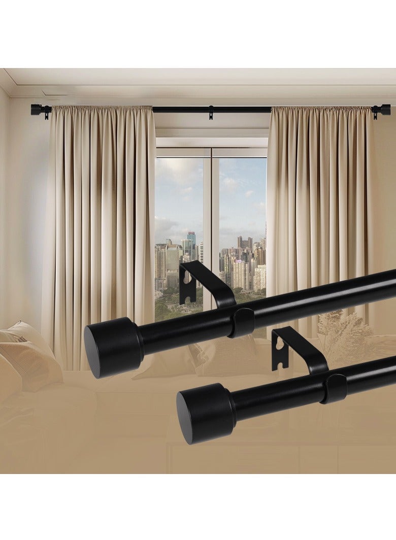 MarlaMall Window Curtain Rod, Adjustable Decorative Outdoor Heavy Duty Curtain Rod for Patio, Bedroom, Sliding Glass Door, Outdoor, Deck, 48-84 Inch (Approx. 121.92-213.36 cm), Black2 - Image 1