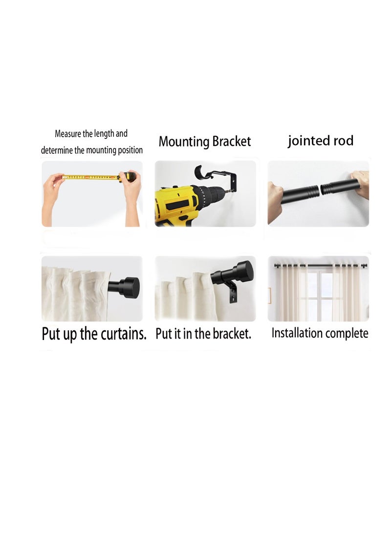 MarlaMall Window Curtain Rod, Adjustable Decorative Outdoor Heavy Duty Curtain Rod for Patio, Bedroom, Sliding Glass Door, Outdoor, Deck, 48-84 Inch (Approx. 121.92-213.36 cm), Black2 - Image 3