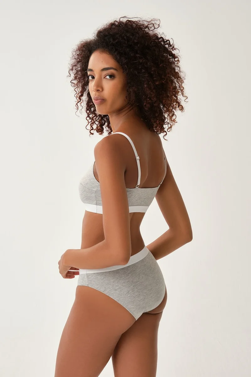 داجي Gray Melange Throw Covered Non-wired Bra