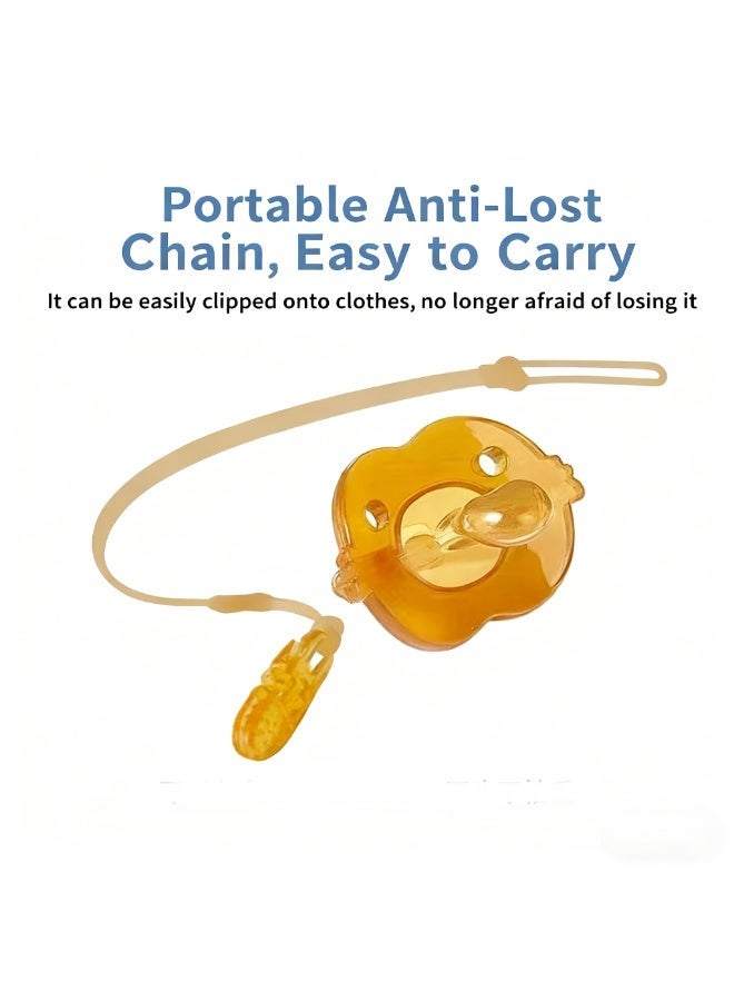 عبوة من قطعتين من لهاية الأطفال المصنوعة من السيليكون مع حقيبة تخزين وسلسلة مانعة للسقوط - خالية من مادة BPA، لهاية مضادة للمغص لحديثي الولادة والرضع والأطفال الصغار (من 0 إلى 24 شهرًا) - Image 2