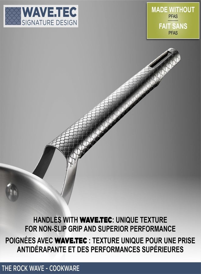 Starfrit The Rock Wave 20cm (8") Non-Stick Fry Pan with Wave.Tec Non-Slip Handle - Aluminum - Oven Safe - PFOA Free - Easy to Clean - Blue - Image 3