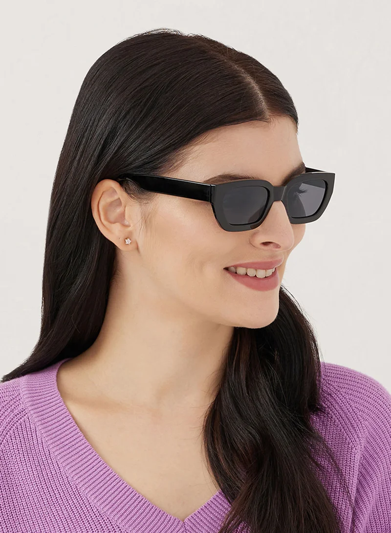 بلاك أوت Indaco,Women Sunglasses, Square Sunglasses, UV Protection: UV400 (Black,Black)