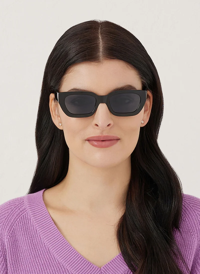 بلاك أوت Indaco,Women Sunglasses, Square Sunglasses, UV Protection: UV400 (Black,Black)