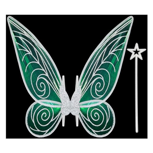 quescu Fairy Wings for Adults,Butterfly Wings for Girls,Angel Wings,Fairy Costume for Women Halloween Dress Up Party Favor (Silver) - Image 1