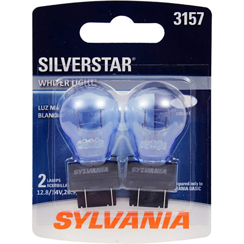 SYLVANIA - 3157 SilverStar Mini Bulb - Brighter and Whiter Light, Ideal for Daytime Running Lights (DRL) and Back-Up/Reverse Lights (Contains 2 Bulbs) - Image 1