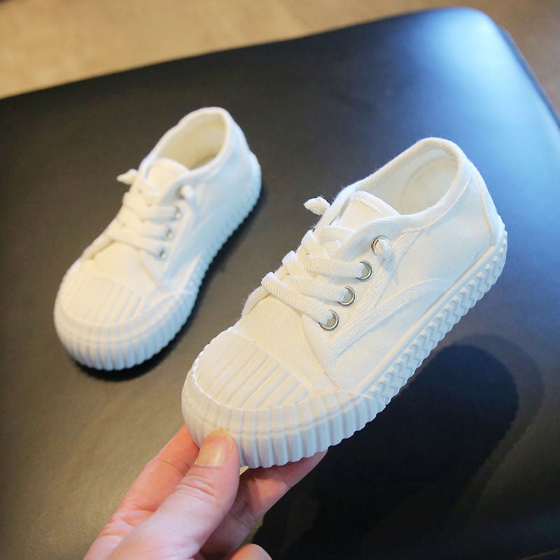 Children'S Day Performance White Shoes For Boys And Girls, Canvas Shoes For Kindergarten Campus, White Sneakers, Breathable Dance Shoes - Image 1
