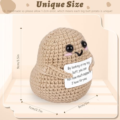 A AIFAMY Big Butt Potato Funny Crochet Potato with Positivity Affirmation Card for Hilarious Encouragement Gag Gifts - Image 5