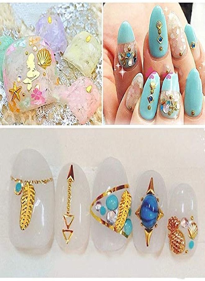 enForten - 1 Box Seashell Starfish Mermaid 3D Decorations Ocean Nail Deco - Image 1