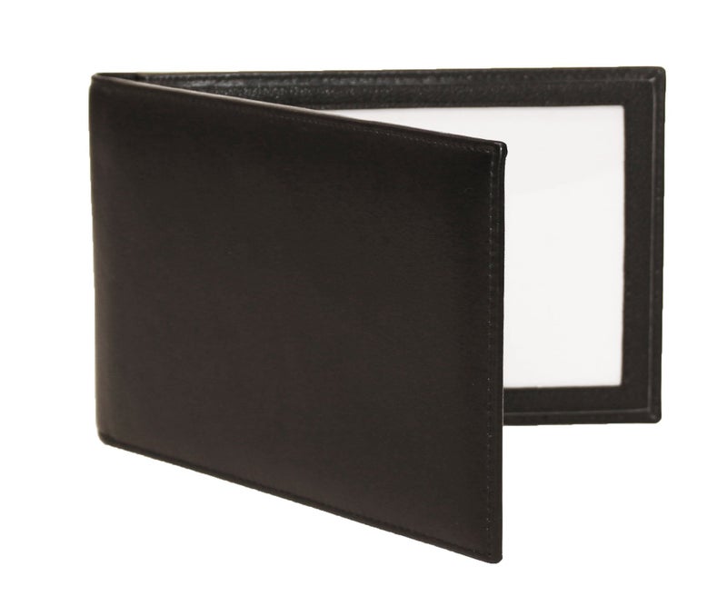 Karandu Double 5x7 Landscape Leather Picture Frame - Black - Image 1