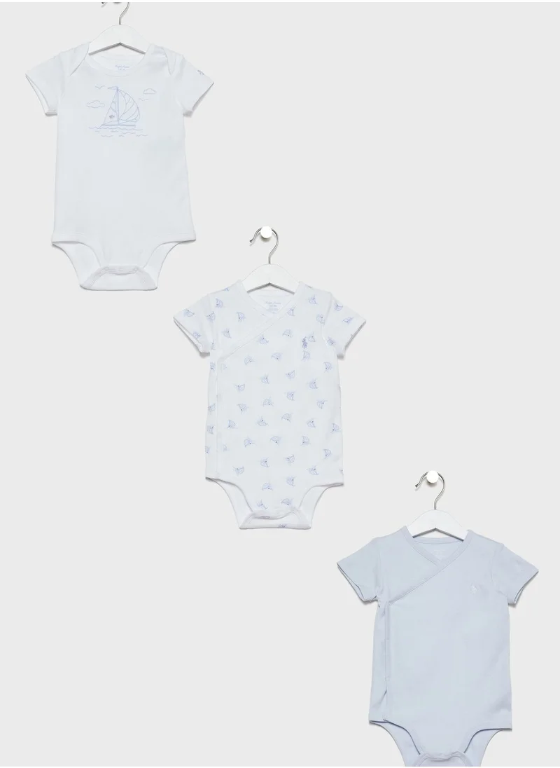 POLO RALPH LAUREN Infant 3 Pack Crossover Bodysuit
