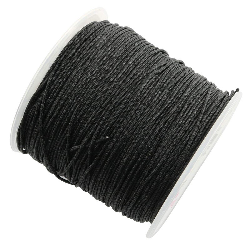 Tegg Nylon Beading Cord 1Roll 08mm 100m Chinese Knotting Silk Cord String Thread Beading Rope Black