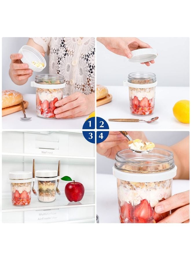 HOMESTAR Overnight Oats Jars with Spoon and Lid, Airtight Oatmeal Container with Measurement Marks, Mason Jars with Lid for Cereal On The Go Container - Image 5