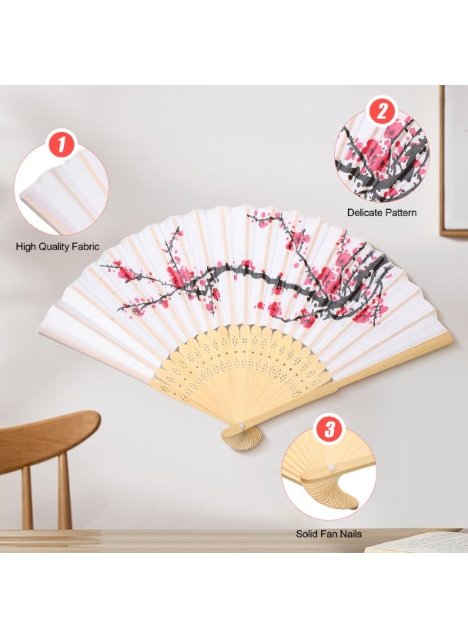 NajmStyle 8 Pcs Cherry Blossom Paper Lanterns Folding Hand fan Includes 4 Chinese Japanese Cherry Blossom Paper Lanterns 12 Inch 4 Cherry Flowers Folding Fan for Restaurant Church Wedding Party DIY Decoration - Image 2