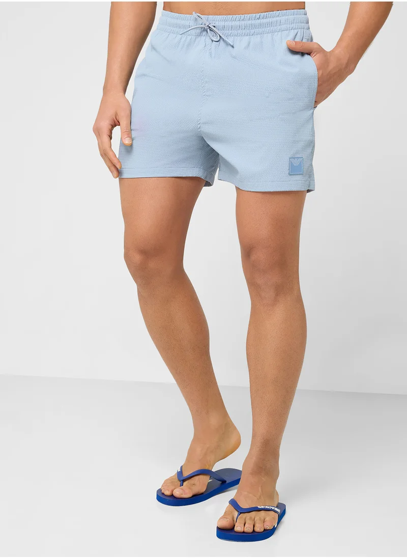 امبوريو ارماني Beachwear Logo  Drawstring Shorts