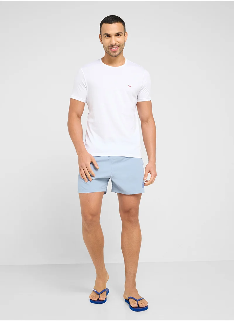 امبوريو ارماني Beachwear Logo  Drawstring Shorts