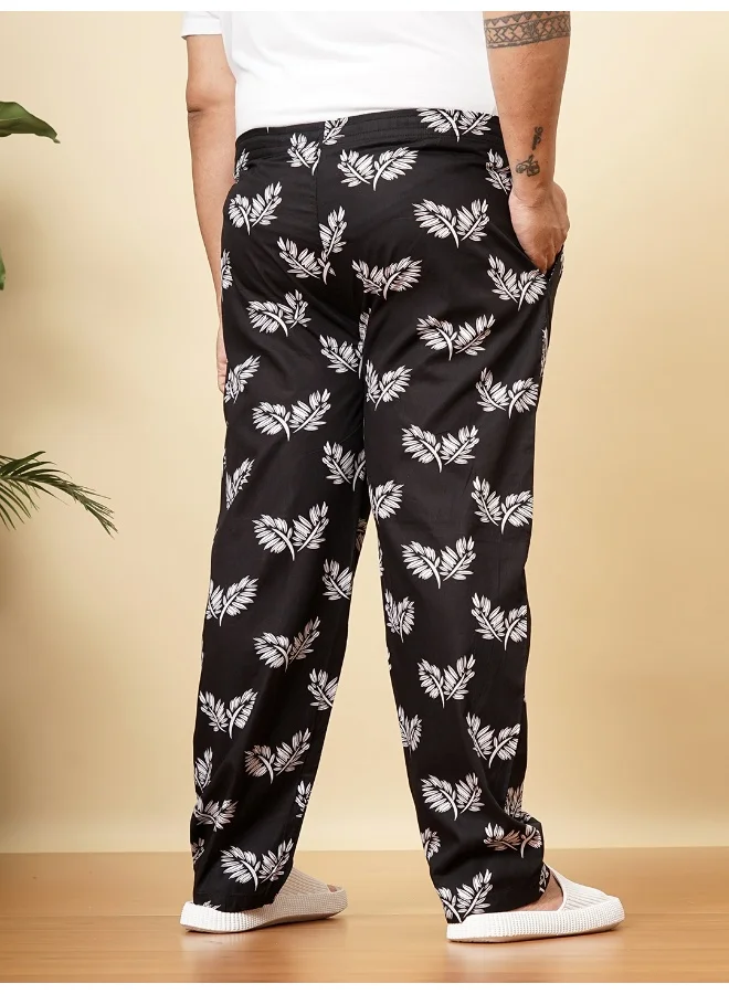 HARDSODA Black Men Regular Casual Floral Lounge Pants