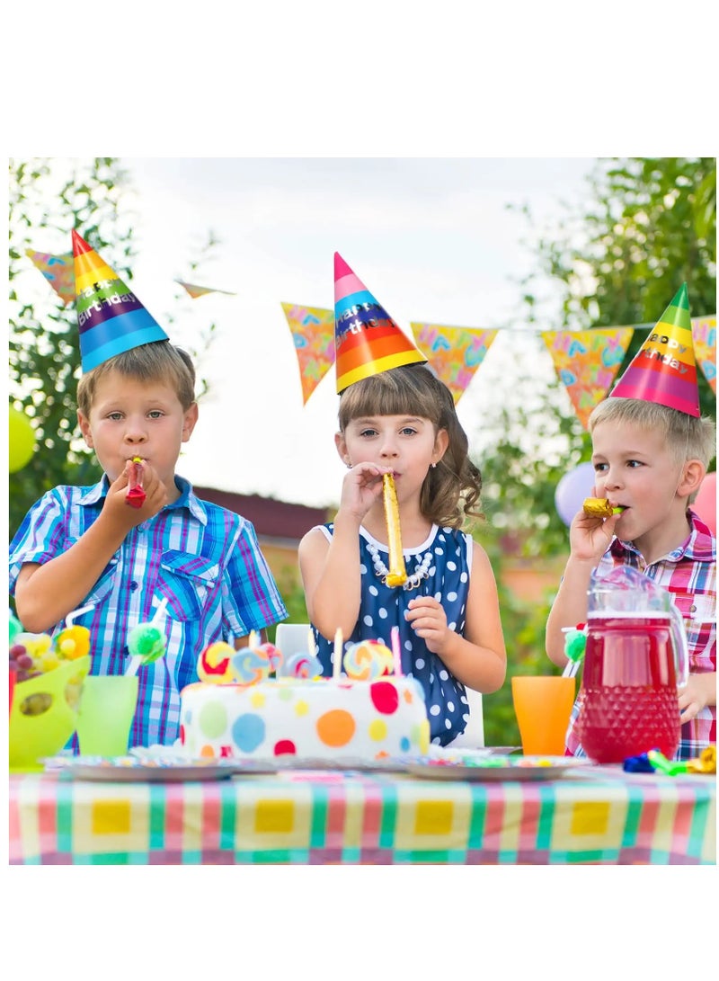 KASTWAVE Birthday Party Hats, Rainbow Cone Hats Paper Colorful Party Birthday Hats Art Craft Caps for Kids Adults Birthday Party Supplies, Birthday Party Cone Hats Art Craft Caps Birthday Party Hats - Image 3