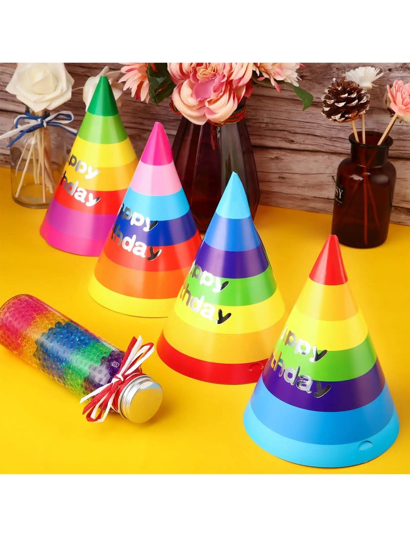 KASTWAVE Birthday Party Hats, Rainbow Cone Hats Paper Colorful Party Birthday Hats Art Craft Caps for Kids Adults Birthday Party Supplies, Birthday Party Cone Hats Art Craft Caps Birthday Party Hats - Image 2