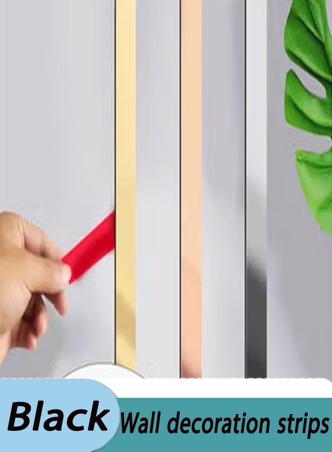 XiuWoo 15mm Self-Adhesive Stainless Steel Mirror Decorative Strips - gold Wall Trim, Peel & Stick Metal Frame Border for Wall Mirrors, Mirror Finish Decoration，Convenient and fast - Image 1