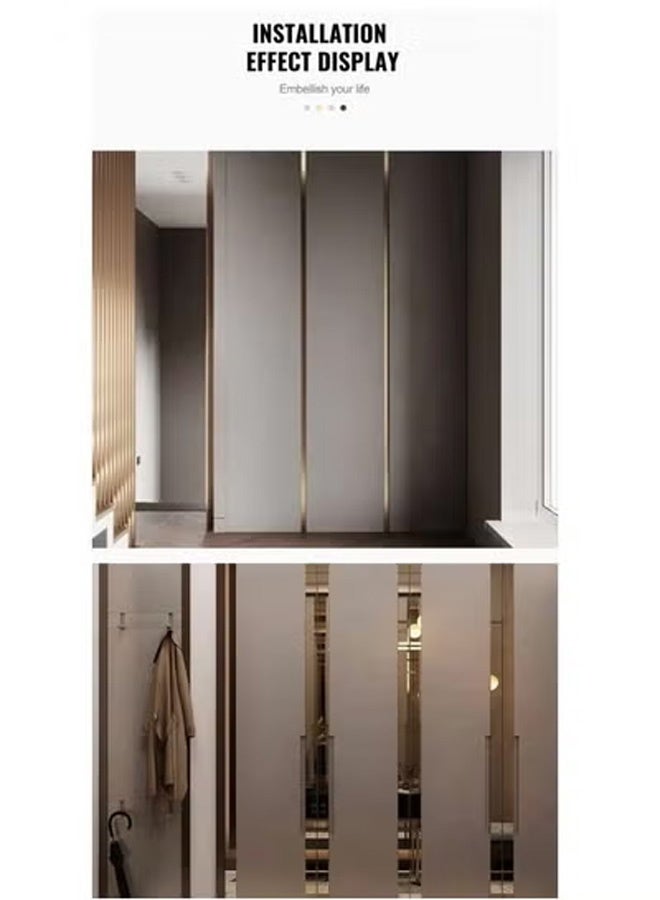 XiuWoo 15mm Self-Adhesive Stainless Steel Mirror Decorative Strips - gold Wall Trim, Peel & Stick Metal Frame Border for Wall Mirrors, Mirror Finish Decoration，Convenient and fast - Image 5