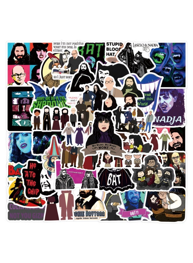 NIBEMINENT 50 Pcs What We Do In The Shadows Deco Kit Waterproof Stickers, High Definition Printing Bright Colors, Suitable for Laptop Skateboard Luggage Water Bottle Guitar DIY - Image 2