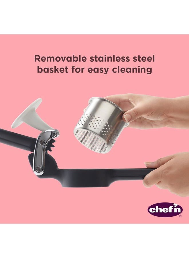 Chef'n Potato Ricer and Vegetable Ricer, Heavy Duty Press and Mash Kitchen Tool, Black - Image 4