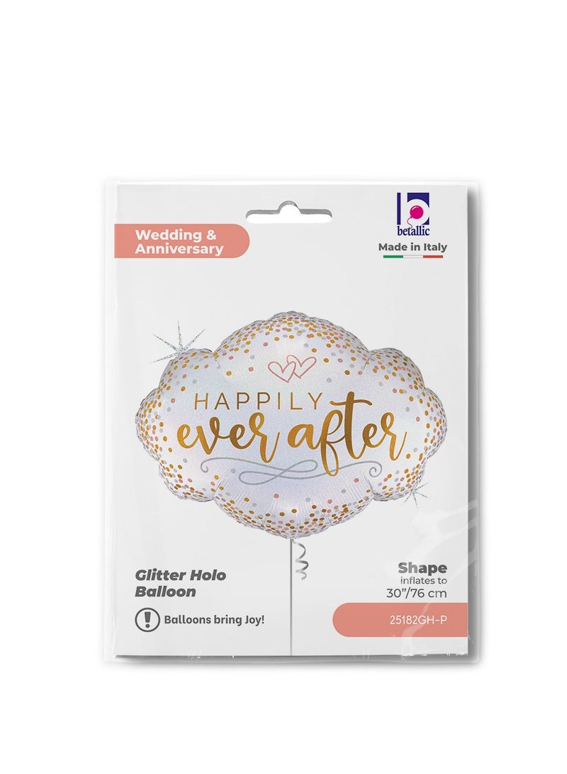 Betallic 30" Foil Balloon Happily Ever After Confetti - Image 2