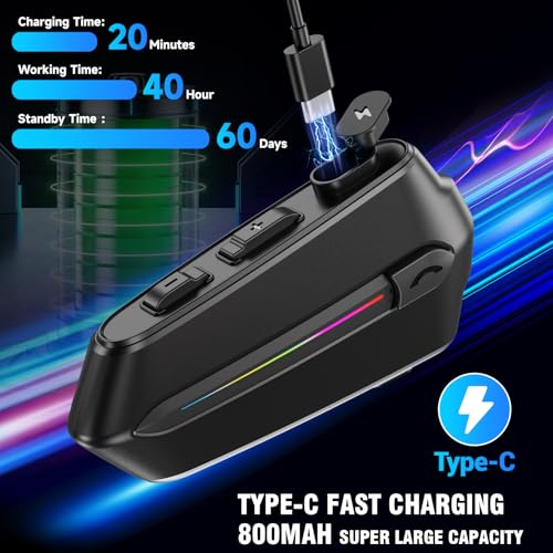 EDYELL Bluetooth Dual Earphone for Helmet | Wireless On Ear V5.4 | HD Calling and HiFi Music | IP67 Waterproof Headset | Compatible with All Helmets-C5S (C5S) - Image 4