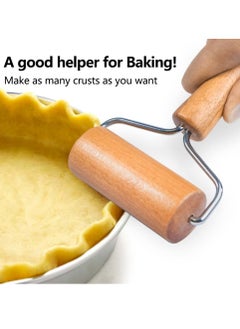 Excefore Small Rolling Pin, 2 Pcs Dough Baker Roller Set, Wooden Rolling Pin, Non-Stick Wooden Dough Roller, Baking Kitchen Utensils for Pastry,Tortilla, Pizza,Cookie and More (9.5cm/3.74in)  - Image 4