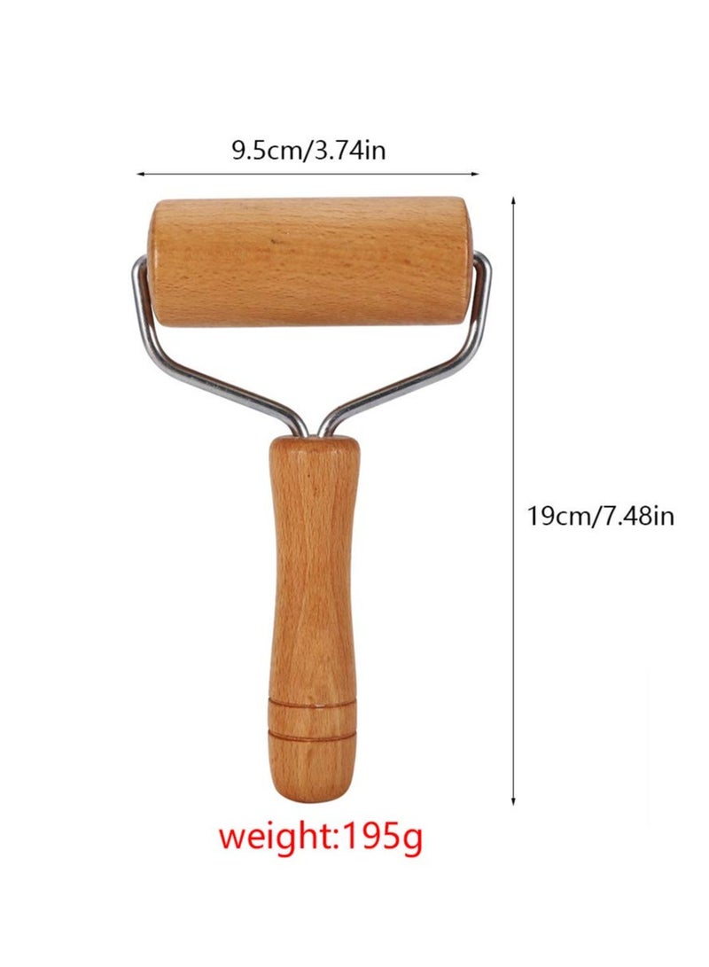 Excefore Small Rolling Pin, 2 Pcs Dough Baker Roller Set, Wooden Rolling Pin, Non-Stick Wooden Dough Roller, Baking Kitchen Utensils for Pastry,Tortilla, Pizza,Cookie and More (9.5cm/3.74in) - Image 2