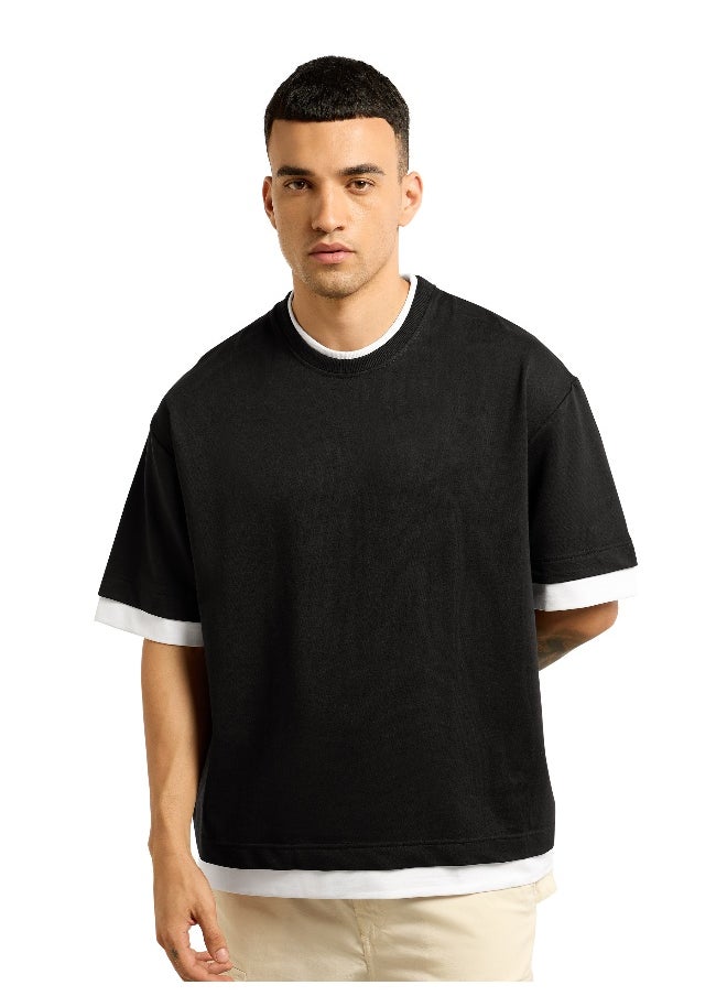 Beyoung Black Jersey Knit Oversized T-Shirt  - Image 5