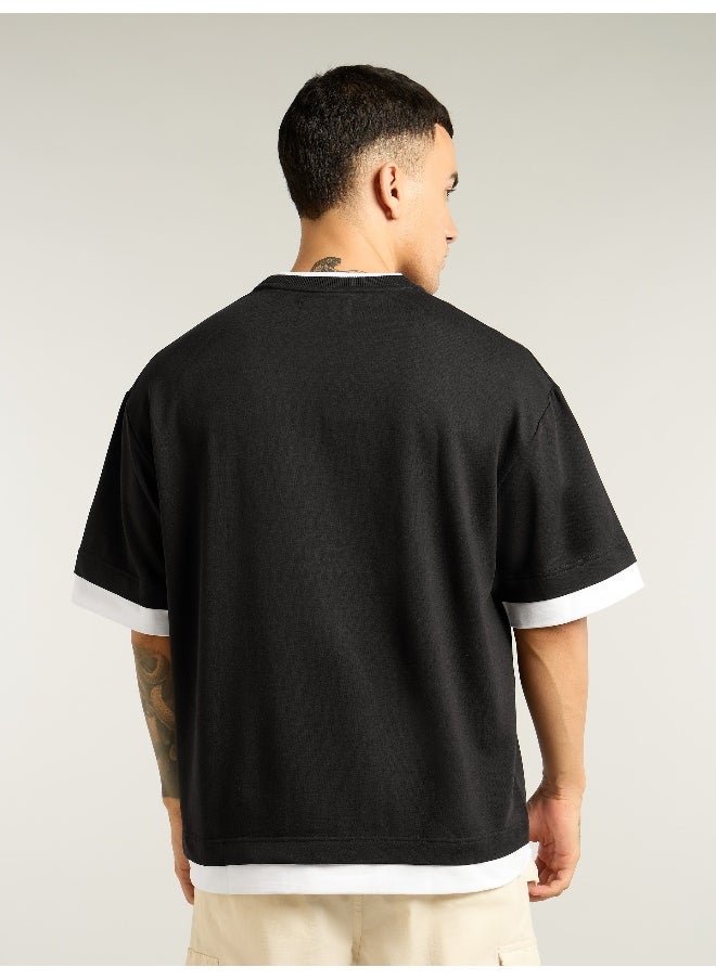 Beyoung Black Jersey Knit Oversized T-Shirt  - Image 2
