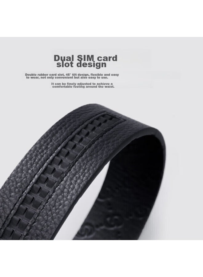 Golf Men's Belt, Double-sided Top-grain Leather, Automatic Buckle Waist Belt, Gift Box Packaging, Birthday Present For Father - Image 4