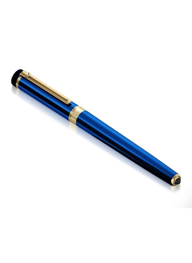 Dryden Designs Fountain Pen Medium Nib | Includes 24 Ink Cartridges (12 Black 12 Blue) And Ink Refill Converter | Calligraphy Pen, Consistent Writing, Smooth Flow Blue. - Image 4