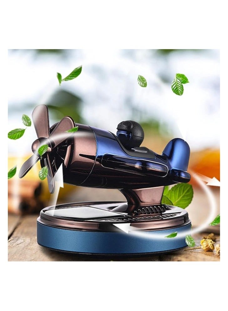 Helicopter Aircraft Shaped Solar Powered Rotating Fan Car Air Freshener  - Image 1