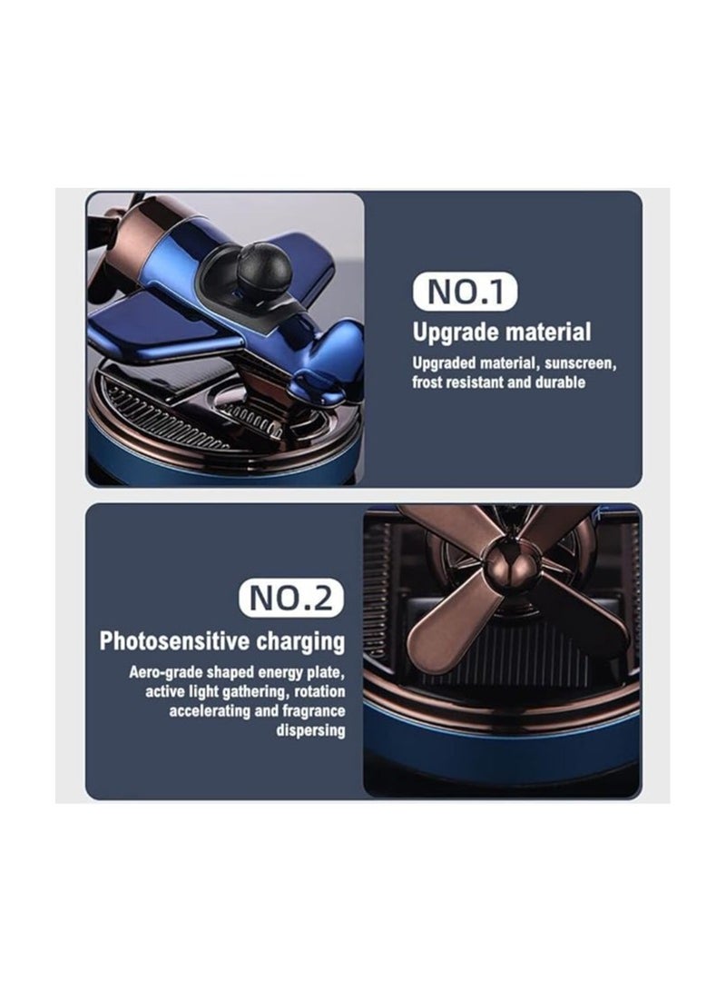 Helicopter Aircraft Shaped Solar Powered Rotating Fan Car Air Freshener  - Image 2