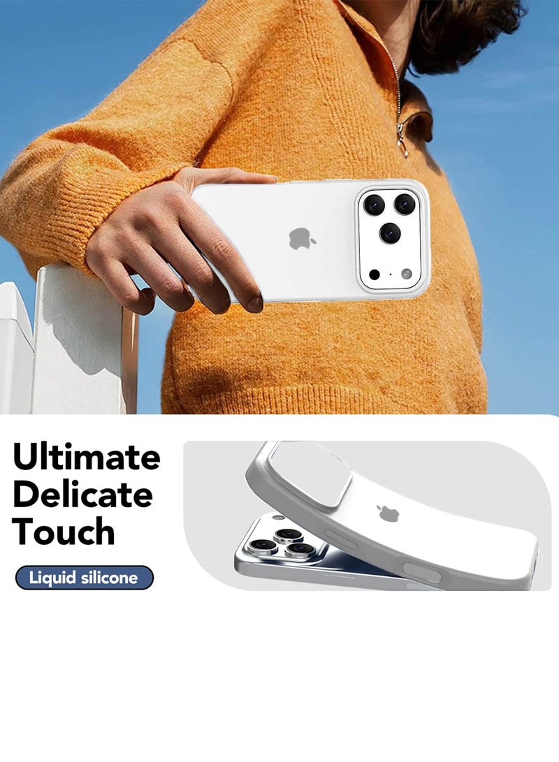 دبليو تيك غلاف واقي عالي الجودة من السيليكون السائل لآيفون 17 برو 5G 2025 (MCRPSN) - أبيض - Image 3