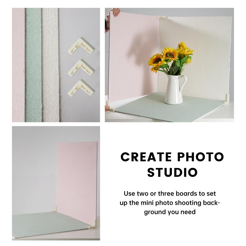 EOAJAFOU 5PCS Photography Backdrop Boards with 4 Brackets, 16x16 Inch Coarse Sand Backdrop Board for Food Jewelry, Cosmetics and Ornaments Shooting - Image 4